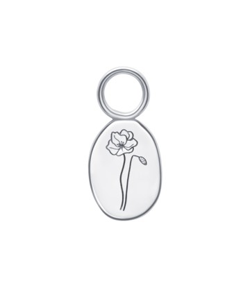 Poppy Birth Flower Silver Charms CH-342